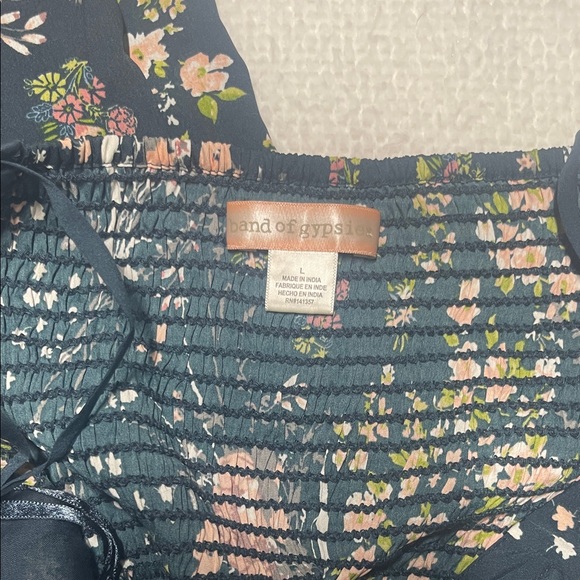 Band of Gypsies Women’s Navy Floral Spaghetti Strap Jumpsuit with Soft Corset - Picture 5 of 5